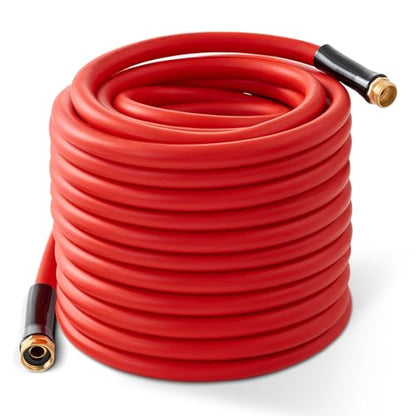 Garden Hose 100ft x 3/4” Hot Water Hose, Heavy Duty -50°F to 190°F,Burst 600Psi Flexible Upgraded Rubber Hoses,3/4” Solid Fittings for All-weather Outdoor Lawn & Garden - size: 100Ft, style: 3/4"