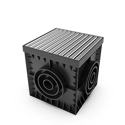 Vodaland - 12x12 Catch Basin Stainless Steel ADA/Heel Proof Grating Package with Debris Basket Included!