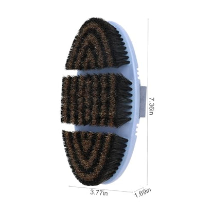 Horsehair Horse Brush for Grooming Flexible Horse Finishing Brush | Horsehair Bristles,Flexible TPR Brush Back,Head&Face&Body Horse Grooming Brush,Gentle Remove Loose Hair Dust Dirt