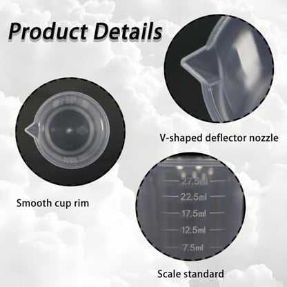10Pcs 30ML Reusable Plastic Measuring Cup, Beaker Tip and Pour Measuring Containers for Kitchen Cooking Medicine Measure Tool - size: 30ML