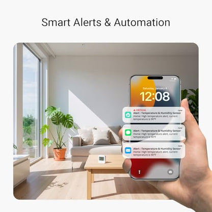 YoLink Smart Temp & Humidity Sensor, LoRa Long Range, 2 Year Battery, Indoor Monitoring for Wine Cellar, Bedroom, Nursery, Greenhouse, RV, with App, Email & SMS Alerts, Alexa IFTTT, 2 Pack + Hub - style: 2-Pack with Hub