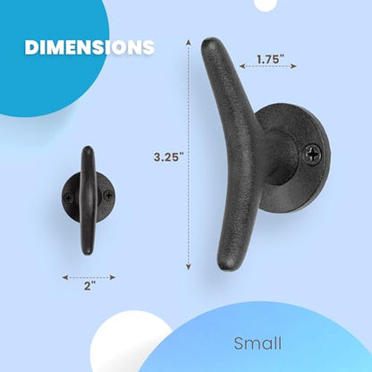 Cast Iron Coat Hooks - Boat Cleat Nautical Marine Entryway Decor Multi-Purpose Hat Towel Hanging Hook - Durable & Rust-Resistant - Includes Mounting Hardware - 4 Pack (Small, Black) - style: Boat Cleat Small (Black)