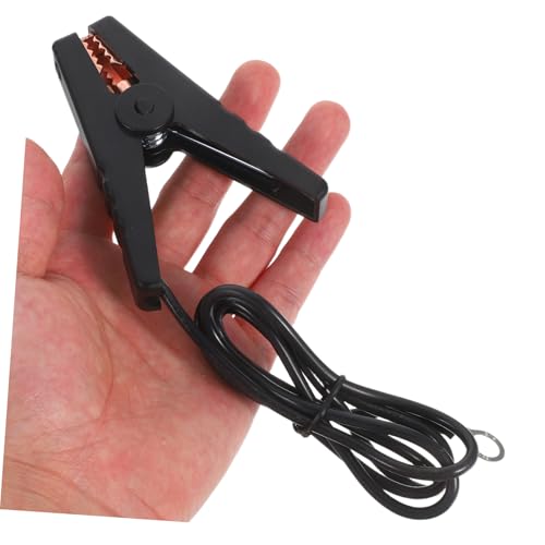 2pcs Electric Fence Jump Cable with Alligator Clips Durable Copper and Wire for Solar Powered Electric Fence Systems and Testing Black and Red Clips Included