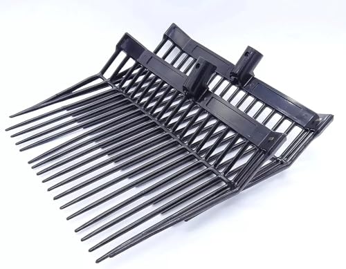 (1) Heavy-Duty Polycarbonate Manure Fork Head (.9" Hole) , Black, USA-Made, Lightweight Replacement Pitchfork Scoop for Stable Cleaning