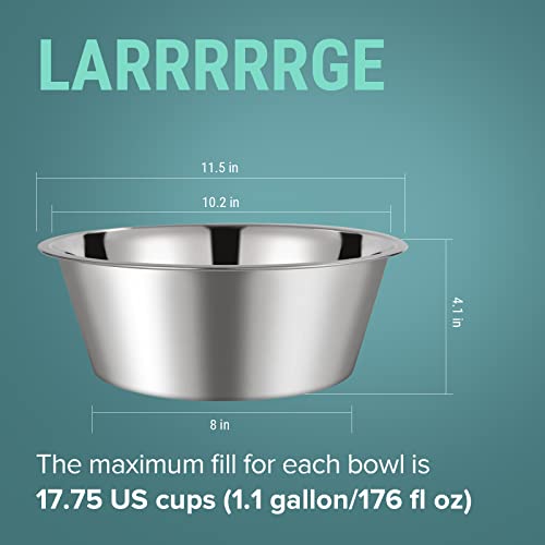 URBUDDIES 1.1 Gallon Extra Large Stainless Steel Dog Water Bowls, 4 Pack - size: 4 Pack