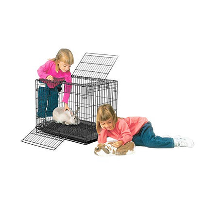 MidWest Homes for Pets Small Wabbitat Rabbit Cage, Grid Mesh Floor, Removable Tray, Top & Front Door Access, Rust Resistant Finish, No Tools Required - size: 25.0"L x 19.0"W x 20.0"H