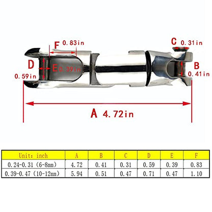 Duty 316 Stainless Steel Multi-Directional Double Anchor Swivel Connector(1/4"-5/16" 3/8"-1/2") - size: 1/4"-5/16"