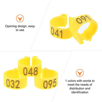 iplusmile Numbered Pigeon Leg Bands 100 Pcs Plastic Bird Foot Rings Easy Clip-on Identification Rings for Small Poultry Breeding and Tracking