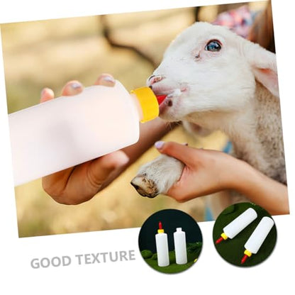 Happyyami 2sets Goat Milk Bottle Reusable Lamb Feeding Bottles Multi-use Livestock Feeding Container for Calves Sheep Piglets