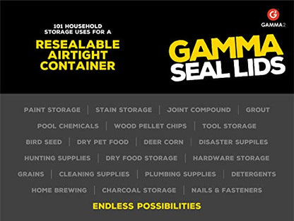 GAMMA2 Gamma Seal Lid - Pet Food Storage Container Lids - Fits 3.5, 5, 6, & 7 Gallon Buckets, Green, Made in USA (Pack of 12) - color: Green, size: Fits 3.5, 5, 6, & 7 Gallon Buckets (Pack of 12)