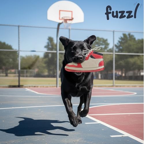 Fuzzl Eco Leather Sneaker Toy Natural and Tough Dog Toys - Long Lasting Chew Toys for Aggressive Chewers - Strong Dog Toy for Dogs and Puppy - style: Sneaker
