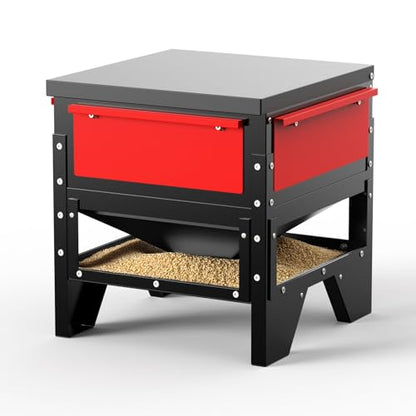 Automatic Chicken Feeder, 60-90lb Large Capacity, All Metal Poultry Feeder, No Waste Waterproof Chicken Feeder, Suitable for Geese, Ducks, Turkeys, Quails - size: 80LB