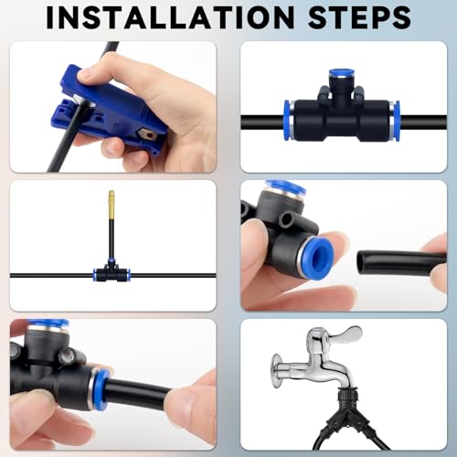 98.4Ft Drip Irrigation System, 360° Bendable Drip Irrigation Kit Automatic Irrigation System for Garden, Adjustable Garden Watering Misting System for Greenhouse, Yard, Lawn, Plant - size: 98.4Ft