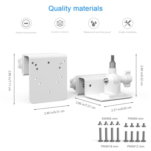 Gutter Mount for SEHMUA RBX-S40/S44/S45/SD22 Solar Outdoor Camera Bracket Compatible with SEHMUA Solar Security Cameras Wireless Outdoor Kit（White）