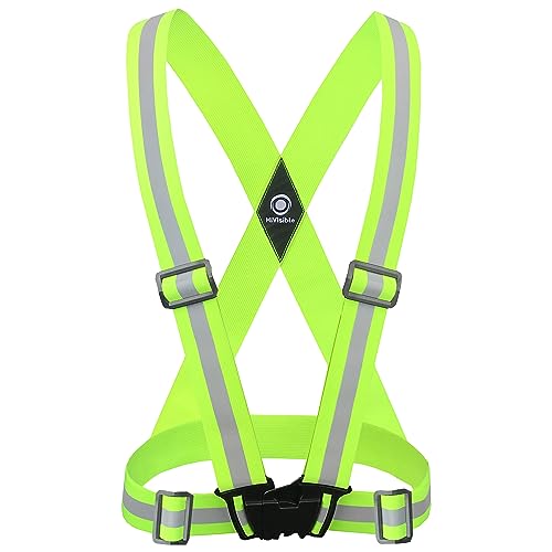 Safety Straps Reflective Vest for Running Hi Vis Suspenders Reflective for Men Women Fully Adjustable - color: Green