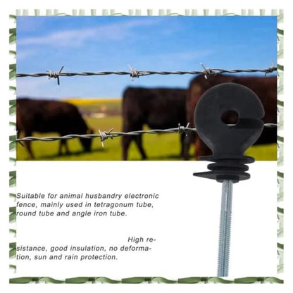 Electric Fencing Ring Insulators 50Pcs Flat Nut Insulators Electric Fence Threaded Insulation Spiral for L