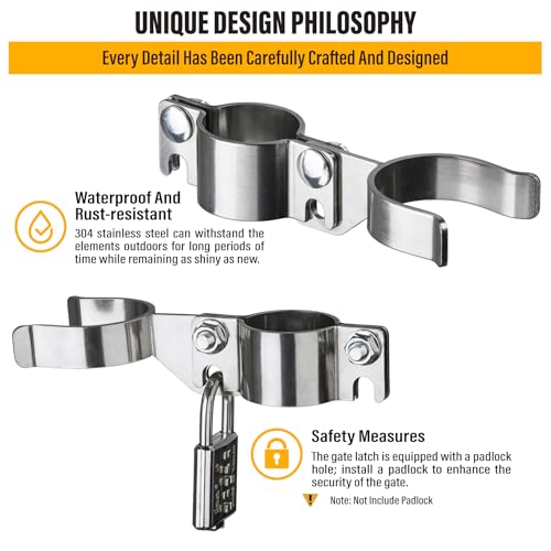 1-5/8" x 1-7/8" Chain Link Gate Latch Heavy Duty Stainless Steel Fence Gate Fork Latch Hardware with Padlock Hole 1pcs - color: 1-5/8"x1-7/8"