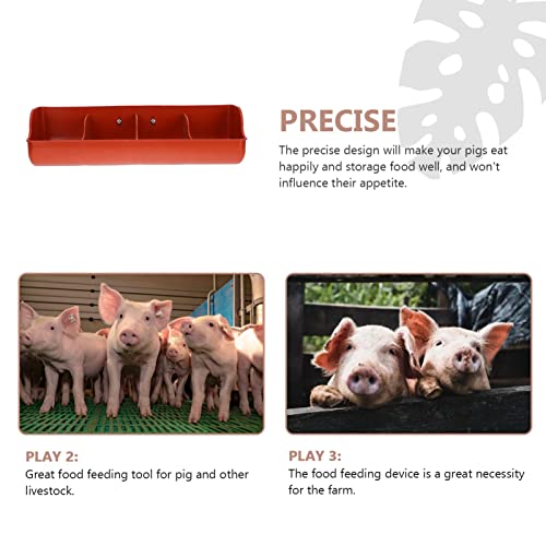 DOITOOL Pig Feeder Trough 4-Compartment Farm Pig Manger Plastic Feed Trough for Dry Wet Food and Water Easy Clean Livestock Feeding Bowl 16.92 X 6.29 X 5.11 in