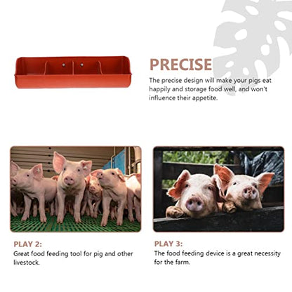 DOITOOL Pig Feeder Trough 4-Compartment Farm Pig Manger Plastic Feed Trough for Dry Wet Food and Water Easy Clean Livestock Feeding Bowl 16.92 X 6.29 X 5.11 in