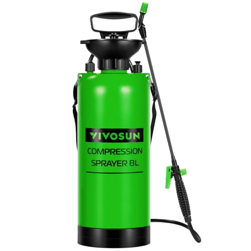 VIVOSUN Pump Sprayer 2 Gallon, Pressurized Lawn & Garden Water Spray Bottle with Adjustable Shoulder Strap, Pressure Relief Valve, for Spraying Plants, Garden Watering and Cleaning - color: Green, size: 2.1 Gallons