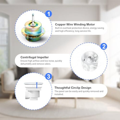 10 Inch Panel Bathroom Exhaust Fan, 77 CFM 1.1 Sones Quiet Ceiling Mount Exhaust Fan, 4'' Duct Square Bathroom Vent Fan for Home/Bath/Garage/Office, 25W, 8.3 x 8.3'' Mount, Milky-white - size: 10 Inch milchig-weiß square