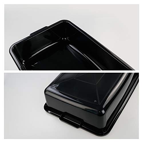 Kiddream13 Liter Commercial Bus Tray, Plastic Restaurant Wash Tubs Bus Tub BoxSet of 4, Black - color: Black, size: 13 Liter
