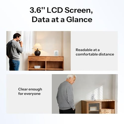 SONOFF SNZB-02DR2 AirGuard TH, Indoor Smart Zigbee Temperature and Humidity Sensor, 3.6'' LCD Display, App Monitoring with Charts, Notification Alerts, Data Export, Remote Data Display, 1-Pack