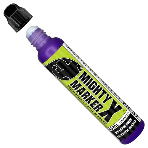 PM-37 Industrial Dauber Paint Marker - 12mm Wide Tip for Metal, Glass & Non-Porous Surfaces - Xylene Free, 45ml Capacity - Purple - color: Purple