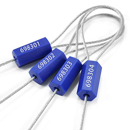 500 Numbered Steel Cable Seals - Tamper Proof, Pull Tight Container Seal (Blue) - color: Blue, size: 500 Pcs