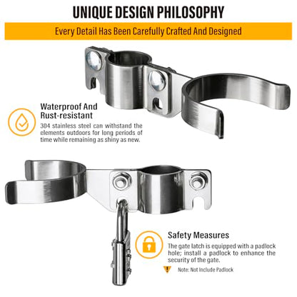 1-3/8" x 2-3/8" Chain Link Gate Latch Heavy Duty Stainless Steel Fence Gate Fork Latch Hardware with Padlock Hole 1pcs - color: 1-3/8"x2-3/8"