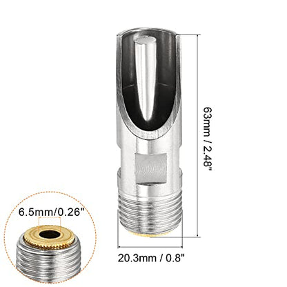 MECCANIXITY Pig Nipple Waterer 2Pcs Automatic Pig Feeder 1/2" PT Poultry Water Nipple Pig Drinker Stainless Steel Copper Hat Duck-Mouth Type for Sows Drinking, Silver