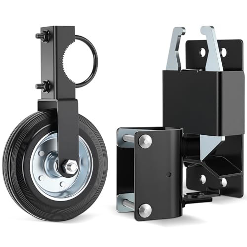 Farm 2 Way Gate Latch and 6" Farm Gate Wheel Heavy Duty Lockable Livestock Cattle Hardware Anti-sag for Ranch Horse Corral, Screws and Instructions Included
