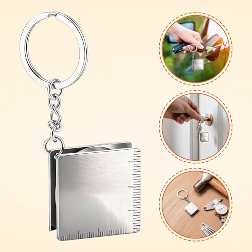 2 Pack Mini Tape Measure Keychain, 1.2m/4ft Small Retractable Metal Measuring Tape for Sewing, DIY & Party Favors