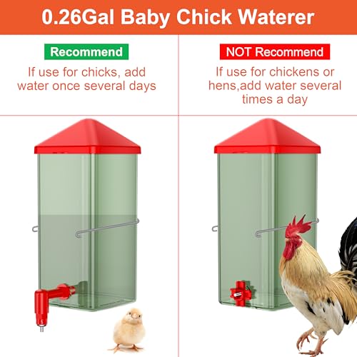 ZenxyHoC Baby Chick Waterers 2 * 0.26 Gal with Versatile- and Horizontal Nipple Drinkers - color: Green, size: 2 x 0.26 Gal