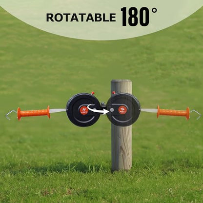 Electric Fence Gate Handle, Built in 10m Electric Fence Poly Tapes | Retractable Reusable Electric Fence Handle Allowing Free Entry and Exit Without Power Interruption - size: Tape Gate Handle - 10M