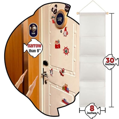 RUNROLE 8 Inch Narrow Fish Extender to Right Fit the Cabin Door - 1, 2, 3, 4, 5 Pocket, Blank White for Easy Customization, 2026 &2027 FE for Gift Exchanges and Pixie Dust - size: 3 Pockets