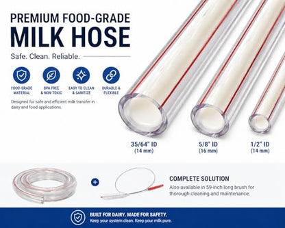 Cow Pulsator with Food-Grade Milk Hose, BPA Free, 1/2", 35/64", 5/8", Three-Way and Pulsator Hose Included (5/8" Milk Hose and Pulsator Hose) - size: 5/8" Milk Hose and Pulsator Hose