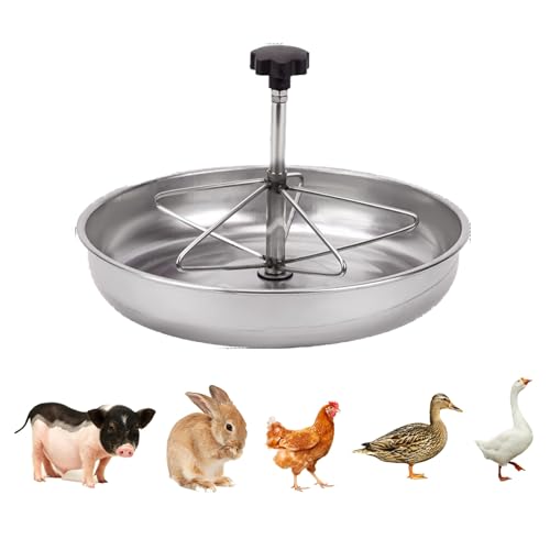 Small Feed Trough for Duck/Chicken/Rabbit/Piglet/Goose, Round Water Trough with Separated Fence, Anti-Waste Homestead Pig Feeder(32 cm/12.6") - size: 32 cm/12.6"