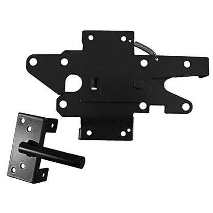Self Closing Vinyl Fence Gate Single Gate Hardware Kit Black (for Vinyl, PVC etc Fencing) Fence Gate Kit - Single Fence Gate Kit has 2 Hinges and 1 Latch w/Screws (Lockable Both Sides) - size: Self Close Black Kit - Each