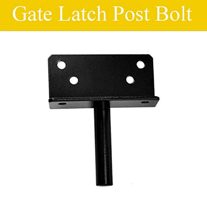 Self-Locking Gate Latch - Post Mount Automatic Gravity Lever Wood Fence Gate Latches with Fasteners/Black Finish Steel Gate Latch to Secure Pool