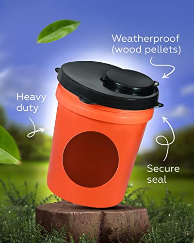 Skywin 5 Gallon Bucket Lid, Rubber Seal Lid, Wood Pellet Storage Containers, Bird Seed Container, Lump Charcoal Storage, Weather Resistant Rubber (Bucket Not Included) (Black) - color: Black