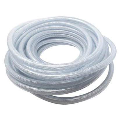 Gloxco Clear Braided PVC Tubing, Food Grade, Heavy Duty Reinforced Hose, 3/4" ID, 100 Ft Length - size: 3/4" x 100 Ft