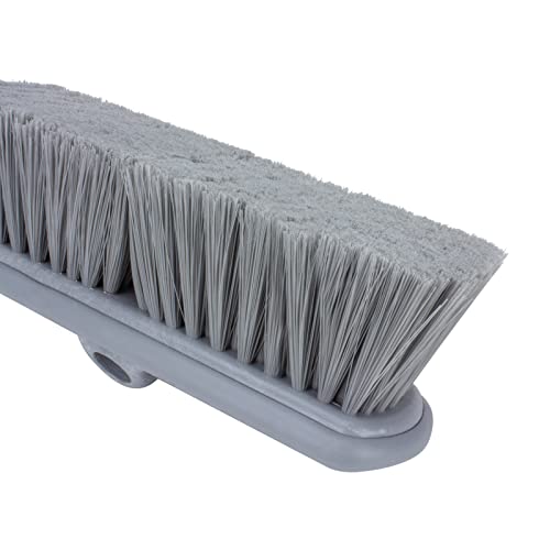 SPARTA Flo-Thru Heavy-Duty Deck Scrub Brush Nylon Bristled, Boat and Floor Scrub Broom with Protective Bumper for Floors and Large Equipment, Plastic, 9.5 Inches, Gray - color: Gray