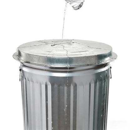 31 Gallon Galvanized Steel Trash Can with Lid Rodent Proof Weather Resistant Heavy Duty Metal Can for Yard Waste and Pet Food Storage