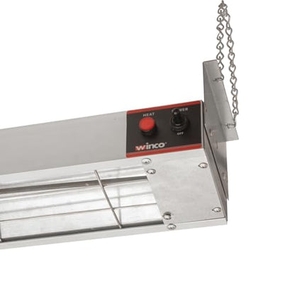 Winco Food Heat Lamp Strip Heater with Undermount Brackets, 1100W, 48" - size: 48"