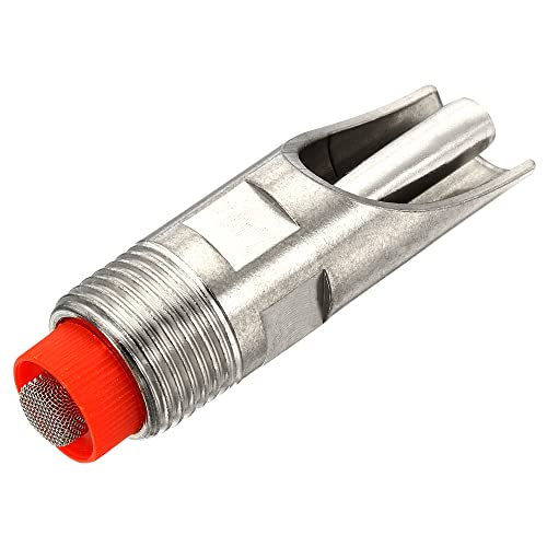 MECCANIXITY Pig Nipple Waterer Automatic Pig Feeder 1/2" PT Poultry Water Nipple Pig Drinker Stainless Steel Plastic Hat Duck-Mouth Type for Sows Drinking, Silver