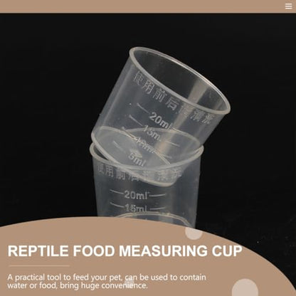HEMOTON 30pcs Reptile Feeding Cups Set 20ml Graduated Measuring Bowls for Lizard Gecko Water and Food Feeder Pet Terrarium Supplies