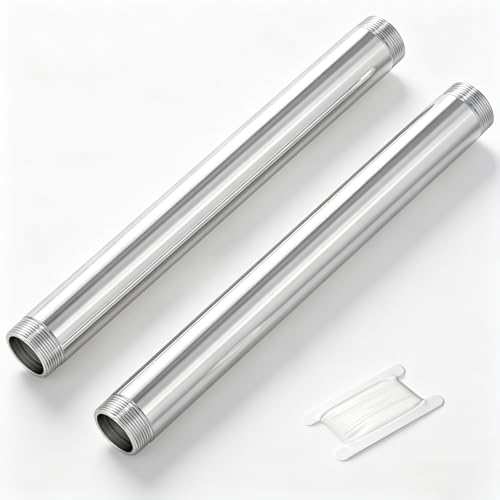 TAISHER 2Pcs Stainless Steel Pipe Fittings, 3/4" NPT x 3/4" NPT Male Threaded, 12" Length Nipple Cast Pipe - size: 3/4" MNPT 2pcs