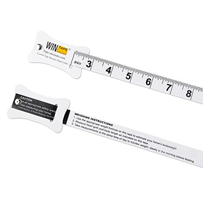 WIN TAPE PVC Horse Weight Tape Measuring for Horse and Pony Height and Weight, 84in Long (White)