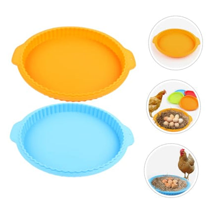 GALPADA 2Pcs Washable Chicken Nesting Pads Flexible Egg Laying Mat for Coop Silicone Chicken Nest Cushion Nest Box Bedding for Egg Protection and Easy Maintenance